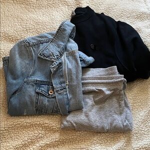 Denim Jacket and Black Sweatshirt Bundle for @closet_4_u
